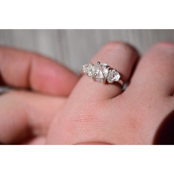 Engagement Ring, Raw Diamond Ring, Diamond Ring, uncut engagement ring, … - Picture 2 of 2
